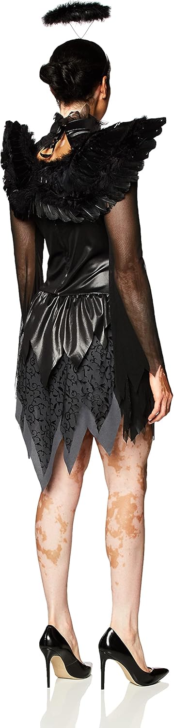 Women's Fallen Angel Dress, Wings & Halo Costume