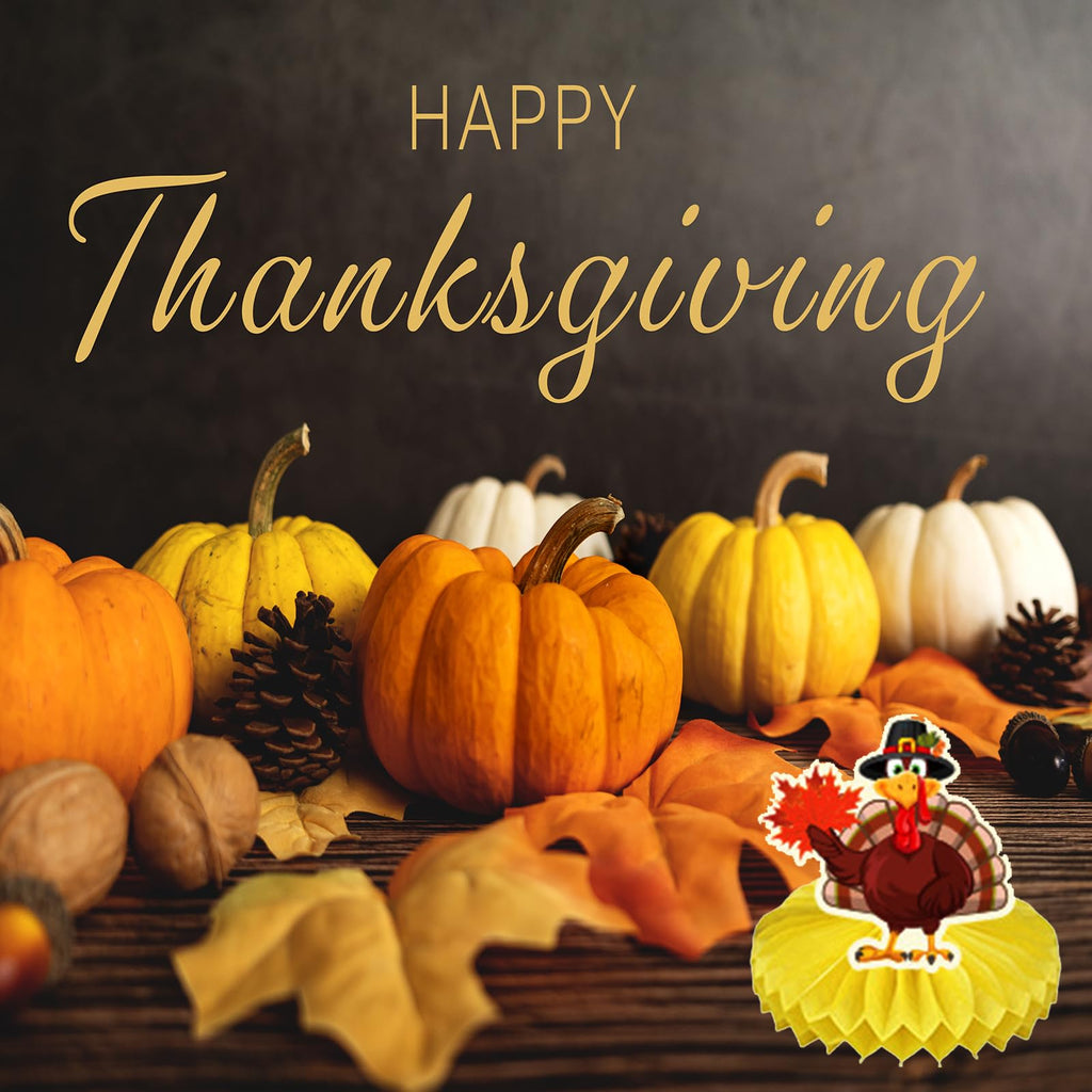 QPOUT Thanksgiving Honeycomb Centerpieces, 9 Pieces