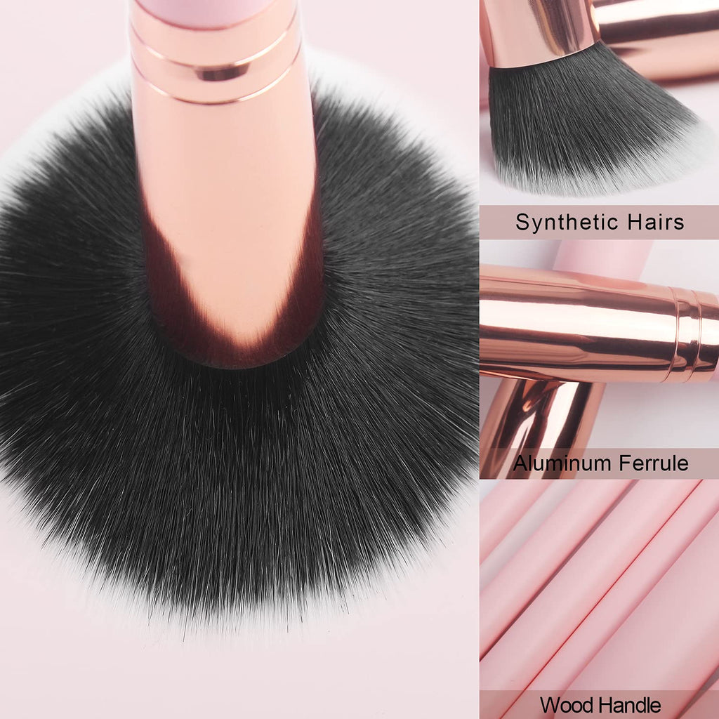 16-Piece Makeup Brush Set with Eyebrow Razor