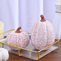 OVOOTOK White Resin Pumpkins, Set of 2