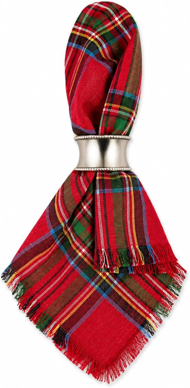 Fennco Styles Tartan Cotton Napkins, Set of 4