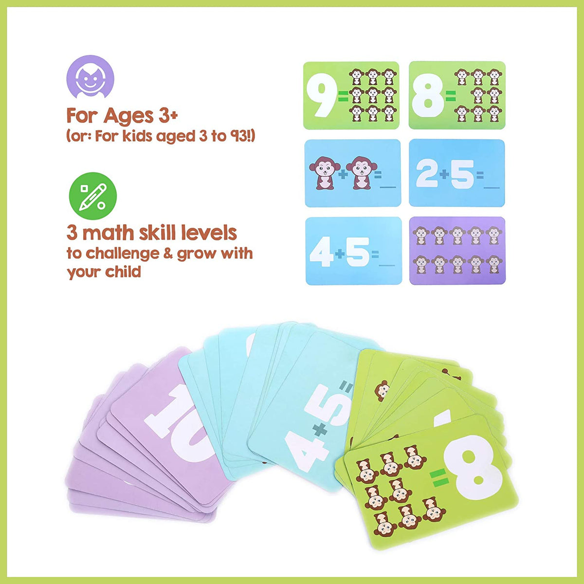 Monkey Balance Math Game Counting Toy for Kids Ages 3+ 64 Pieces