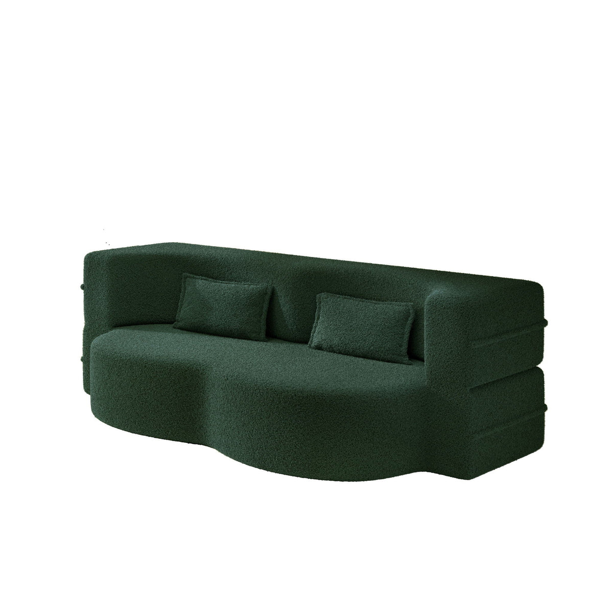 Modern Floor Sleeper Sofa Bed with 2 Pillows - Convertible Twin Size Folding Futon