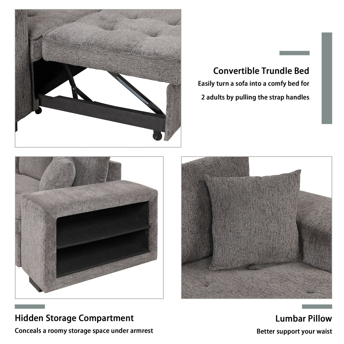 Modern L-Shape 3 Seat Reversible Sectional