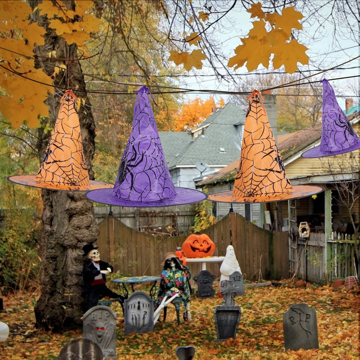 Witch Hat String Lights, 8 Hats, 13 ft