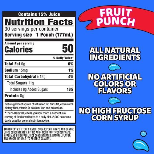 Capri Sun Fruit Punch Flavored Juice 6 Fl Oz 30 Ct