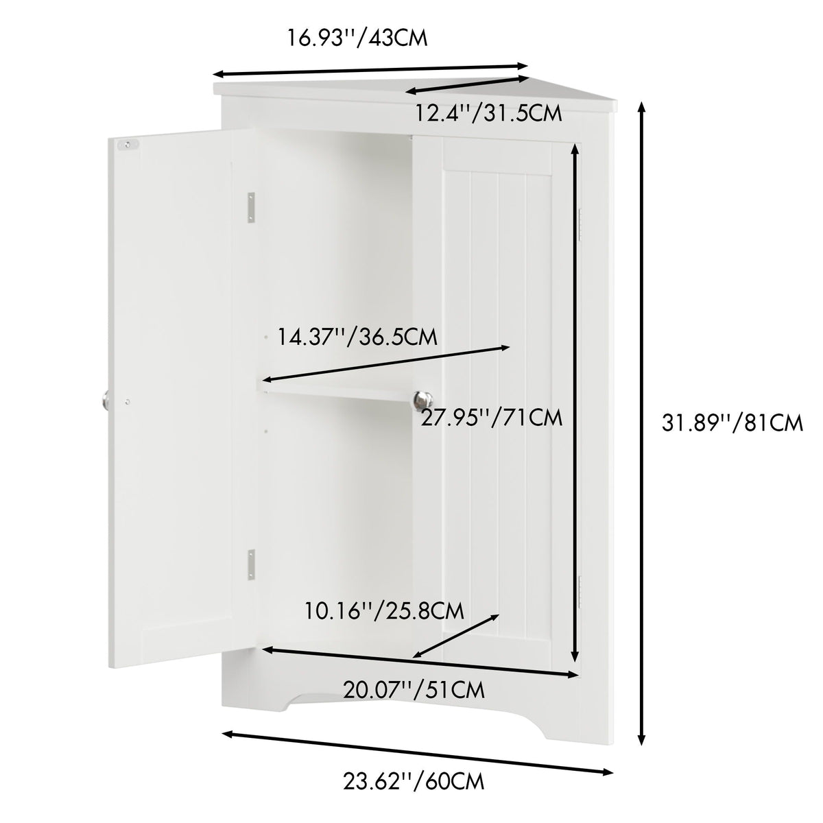 Corner Cabinet With 2 Doors And