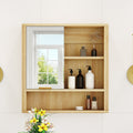 Natural Wood Finish Wall Mounted Mirror