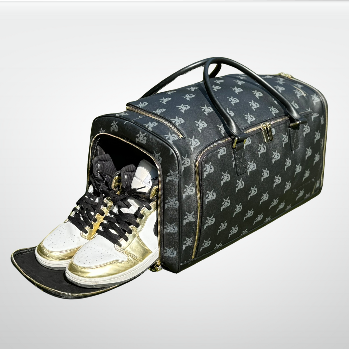 I AM Black Leather Monogram Training Duffel