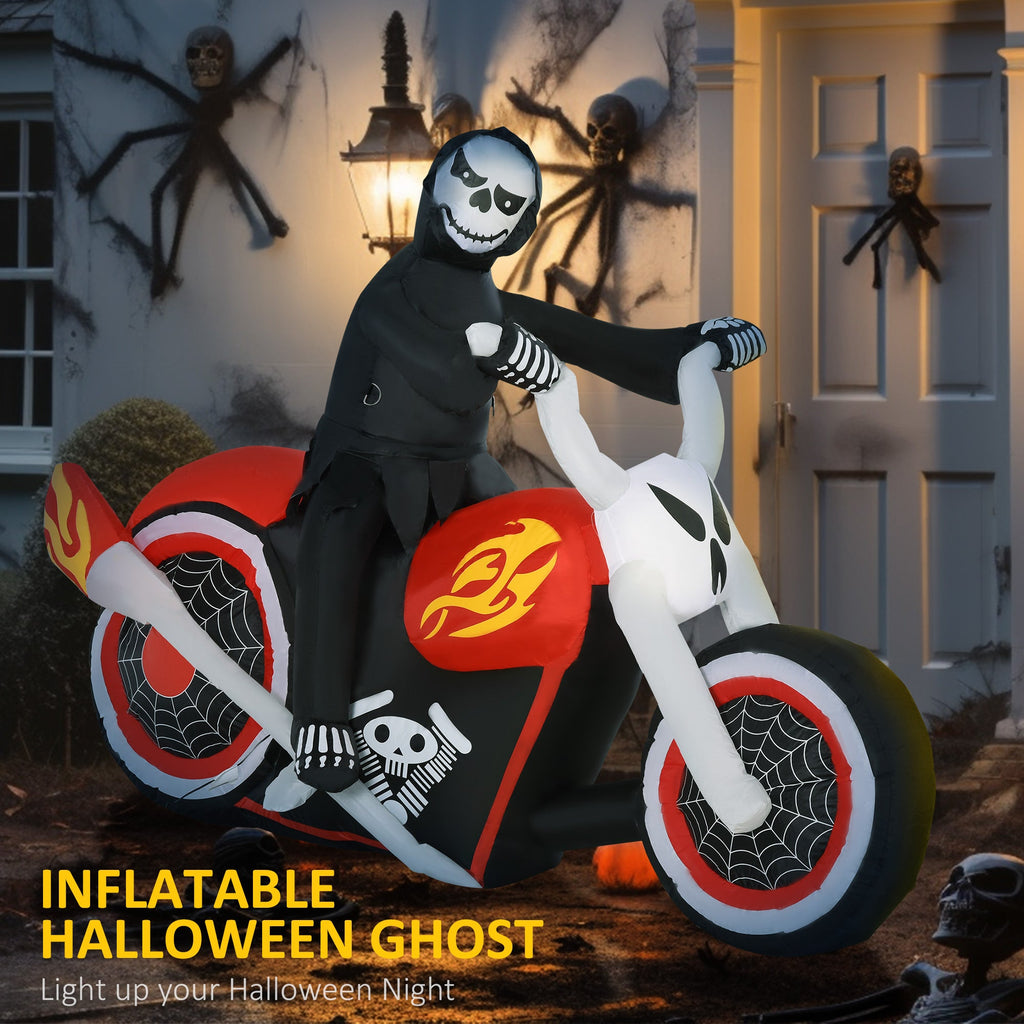 6-ft White Ghost Biker Inflatable with LEDs