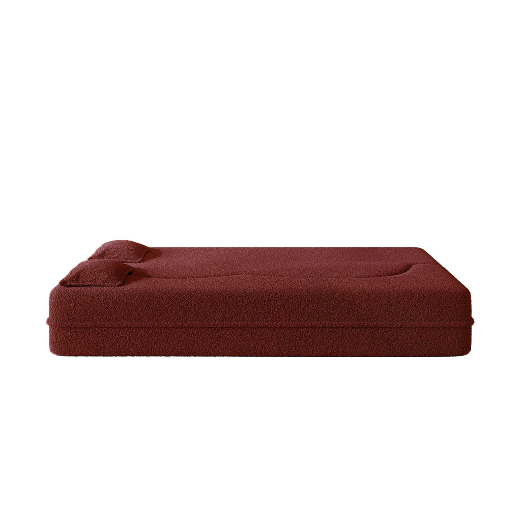 Modern Floor Sleeper Sofa Bed with 2 Pillows - Convertible Twin Size Folding Futon