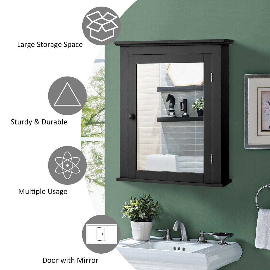 Bathroom Wall Mounted Storage Mirror Medicine