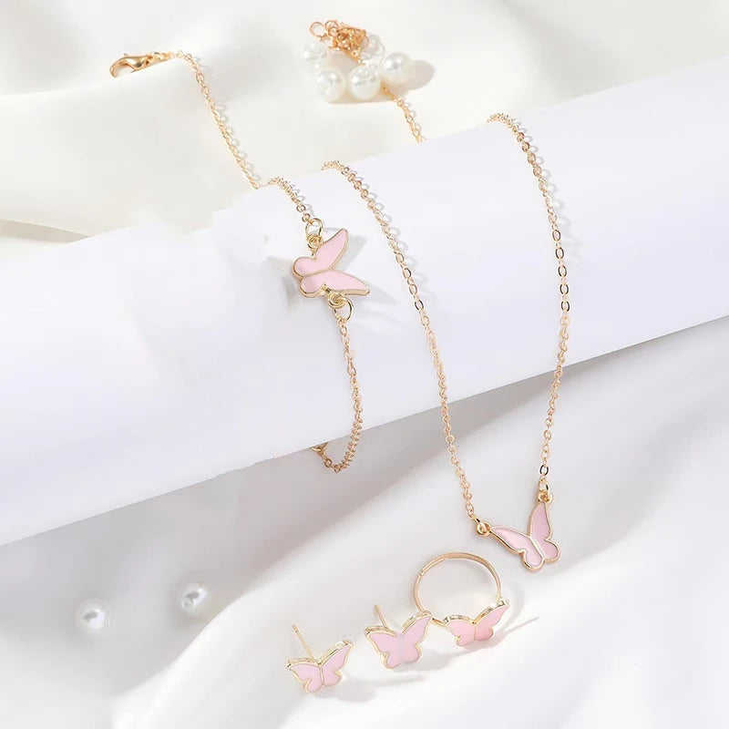 Butterfly Necklace & Earrings Set
