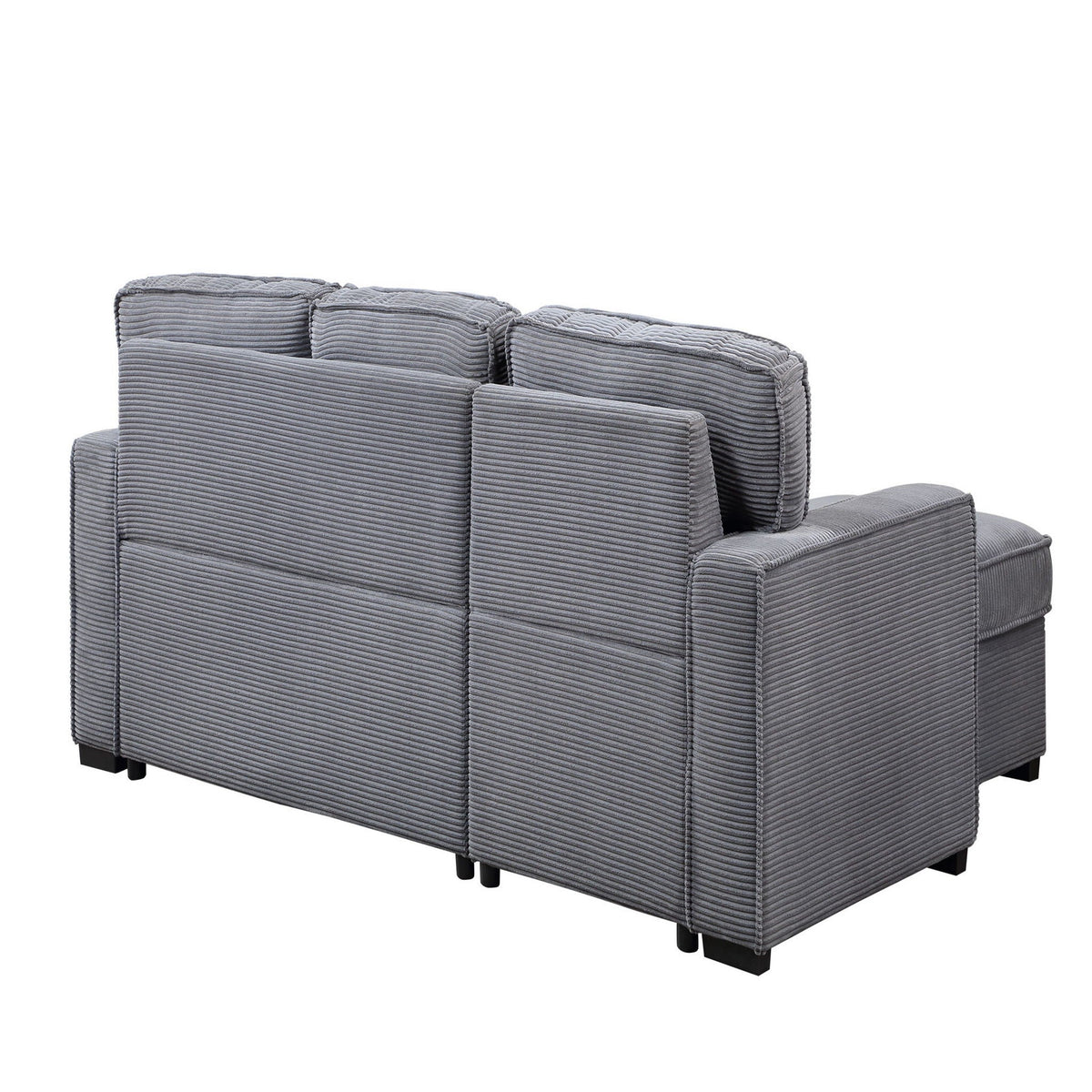 Dark Gray Pull-Out Sleeper Sectional with Cup Holders