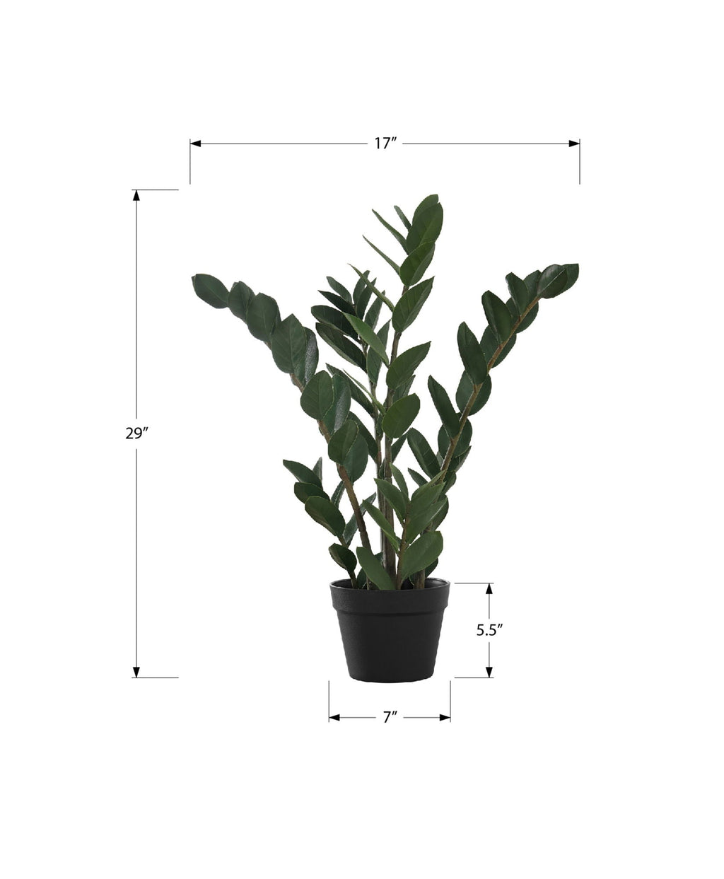 29-Inch Artificial ZZ Plant in Black Pot