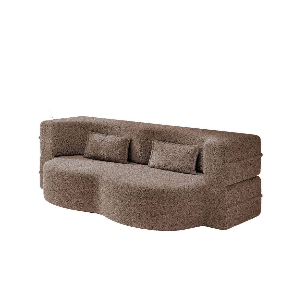Modern Floor Sleeper Sofa Bed with 2 Pillows - Convertible Twin Size Folding Futon