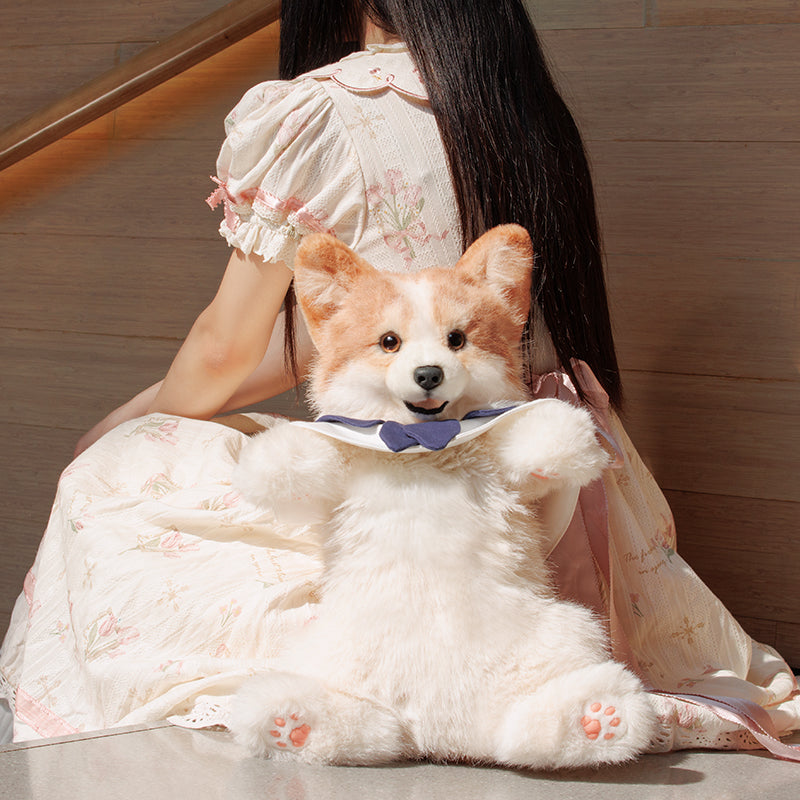 Plush Corgi Backpack with Detachable Straps