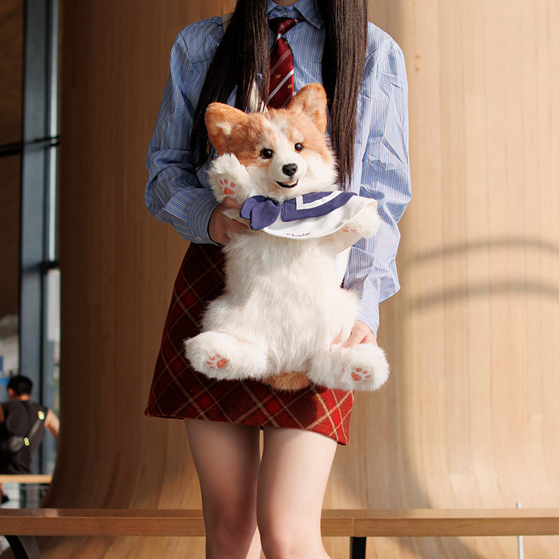 Plush Corgi Backpack with Detachable Straps