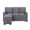 Dark Gray Pull-Out Sleeper Sectional with Cup Holders