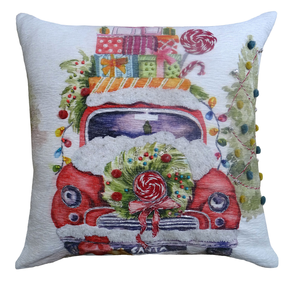 VIBHSA Christmas Gift Car Throw Pillow, 20 × 20 in