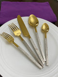 Vibhsa Designer Gold Stainless Steel Flatware 20 PC
