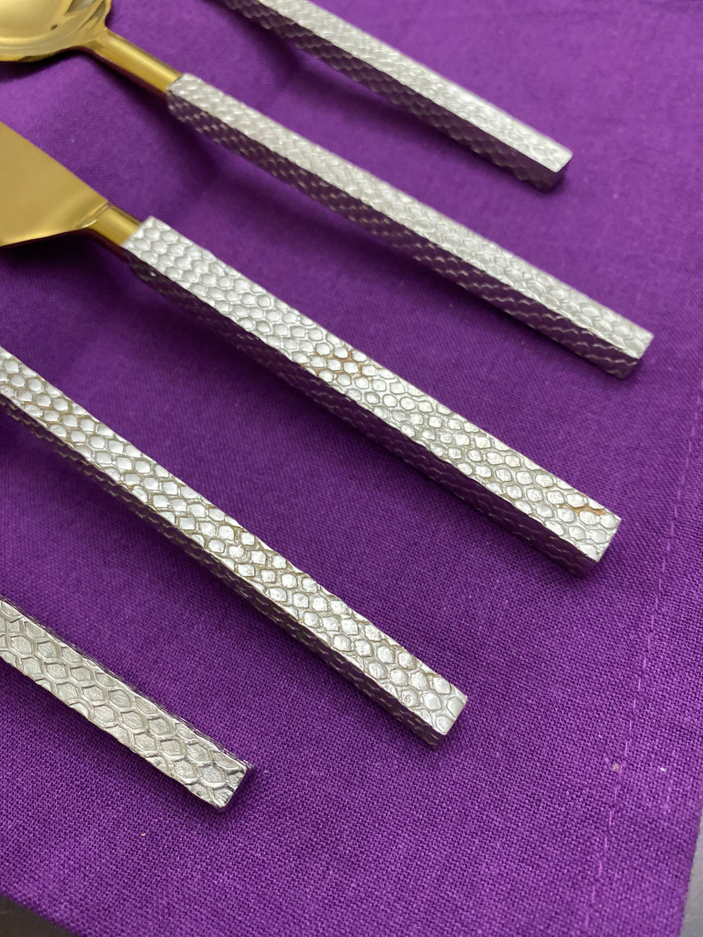 Vibhsa Designer Gold Stainless Steel Flatware 20 PC