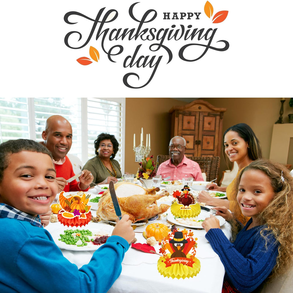 QPOUT Thanksgiving Honeycomb Centerpieces, 9 Pieces