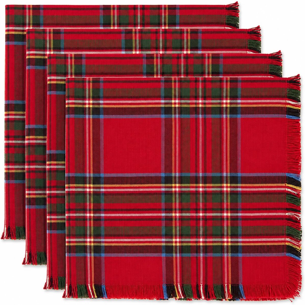 Fennco Styles Tartan Cotton Napkins, Set of 4