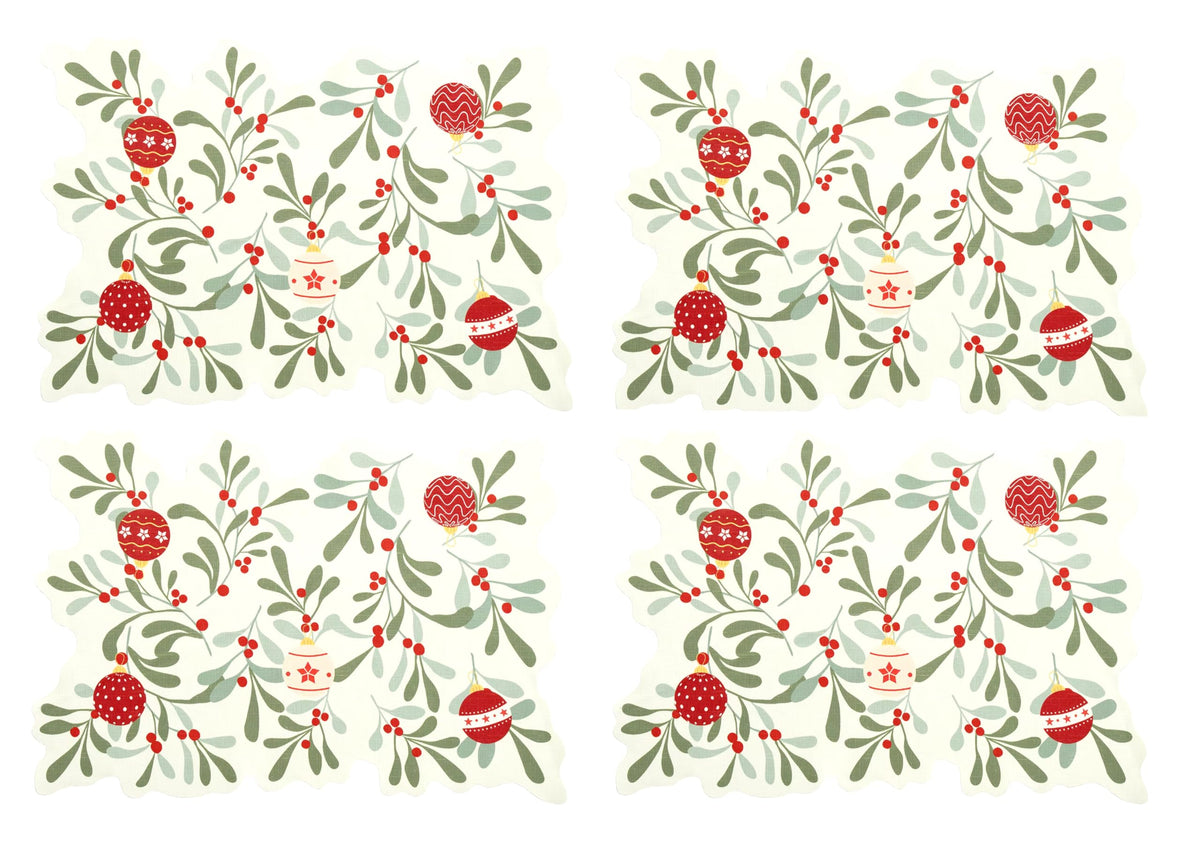 Fennco Styles Holiday Berries and Leaves Christmas Table Runner - Multicolored Festive Table Cover for Winter Holidays, Home Decor, Family Gatherings