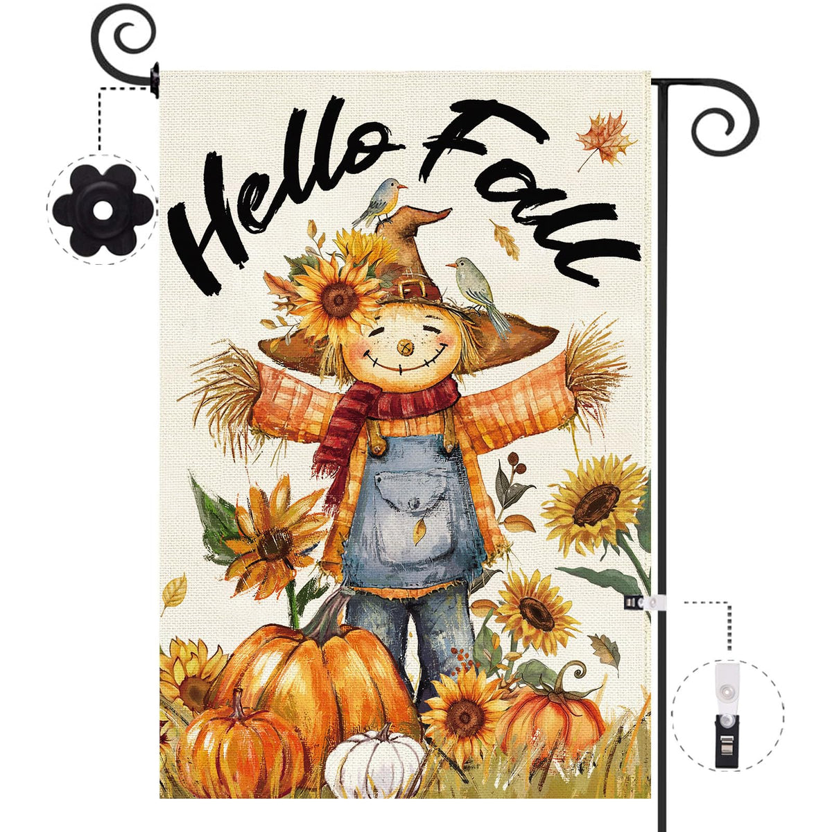 BACCESSOR Scarecrow Garden Flag, 12.5 × 18 in