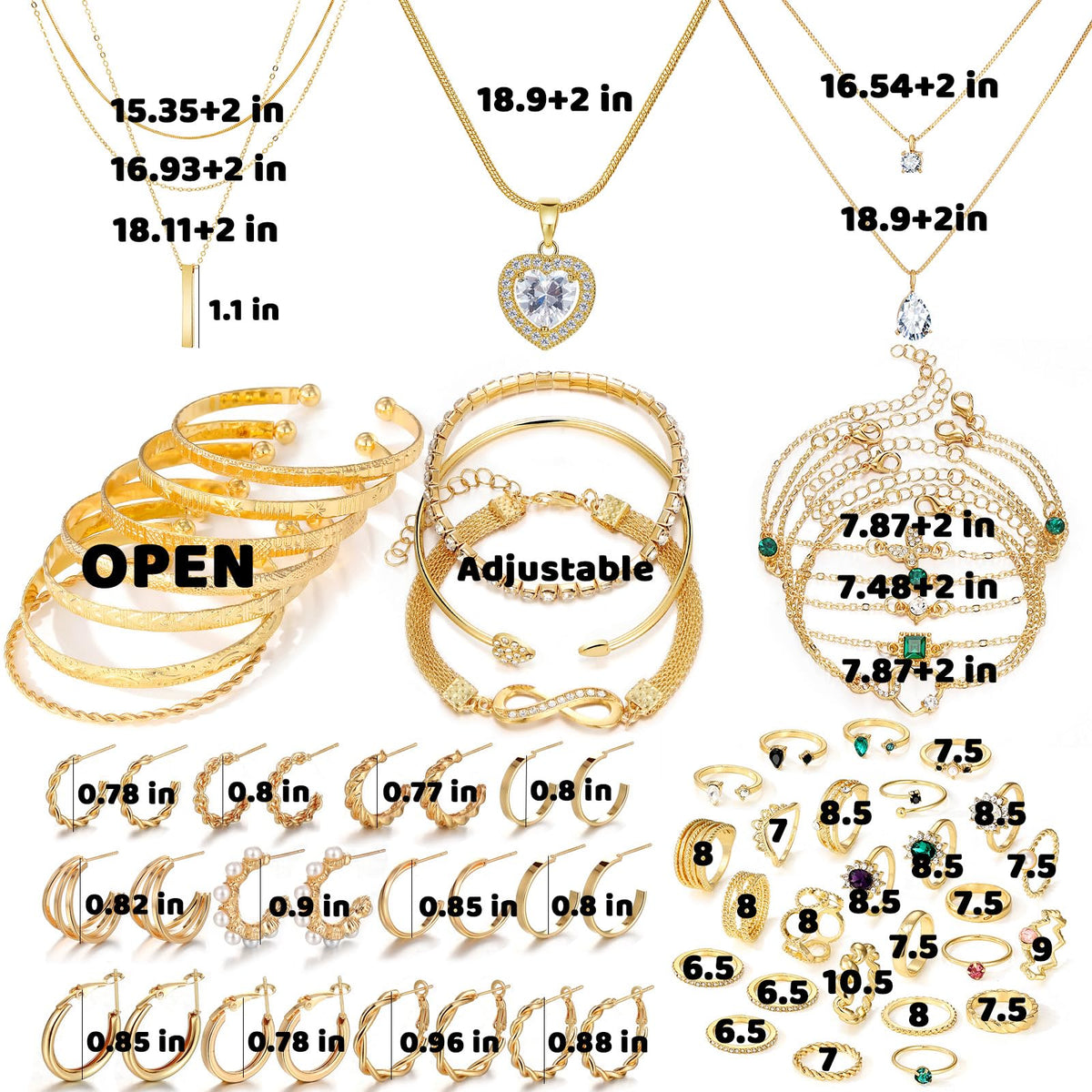 Gold-Tone Fashion Jewelry Set – Multiple Styles