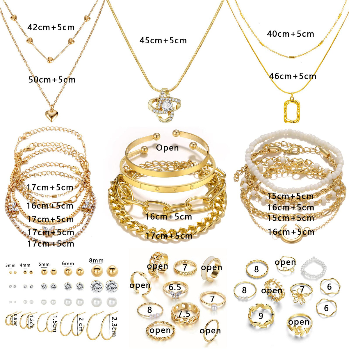 Gold-Tone Fashion Jewelry Set – Multiple Styles