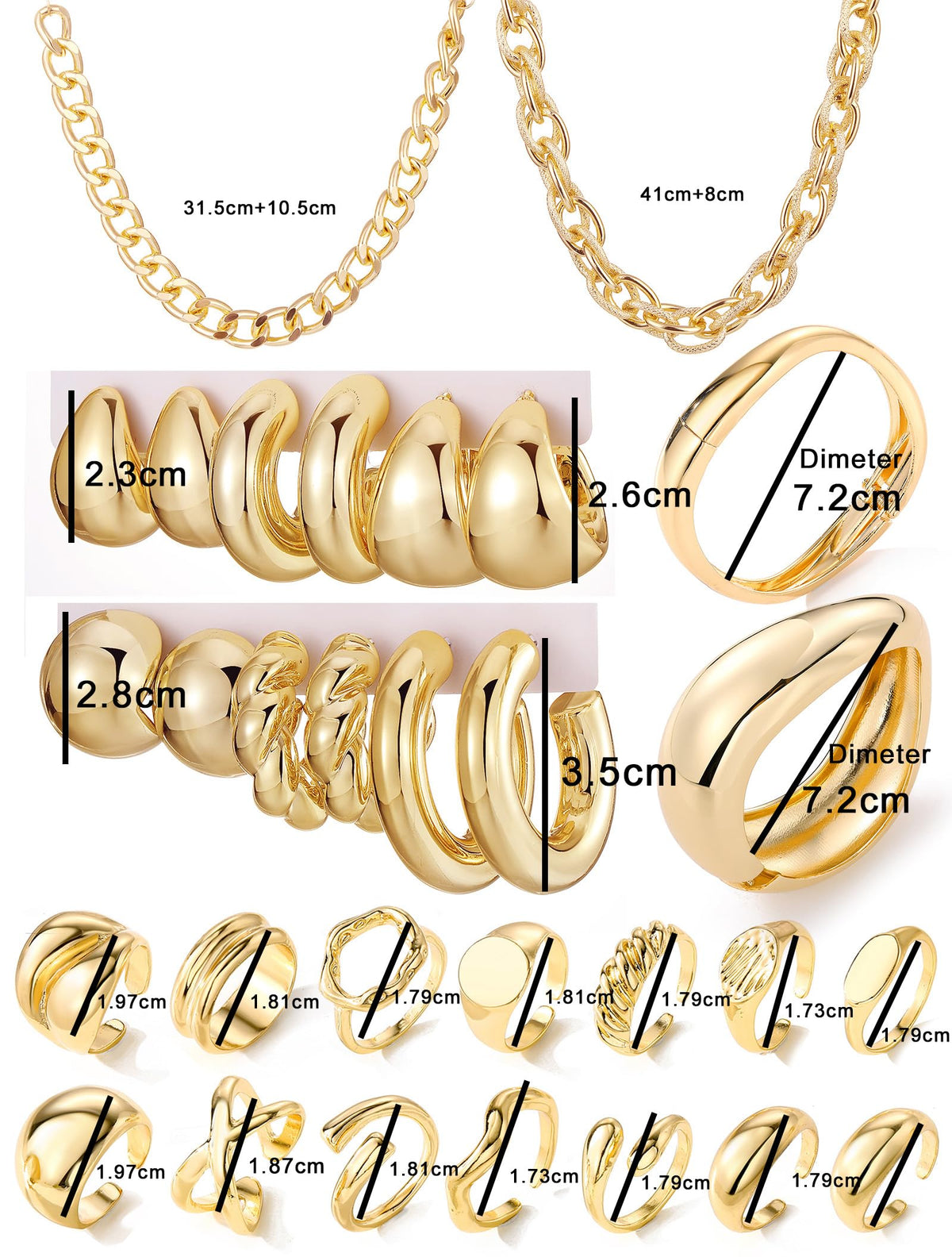 Gold-Tone Fashion Jewelry Set – Multiple Styles