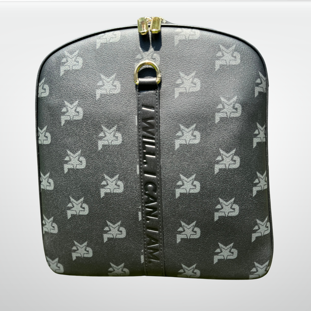I AM Black Leather Monogram Training Duffel