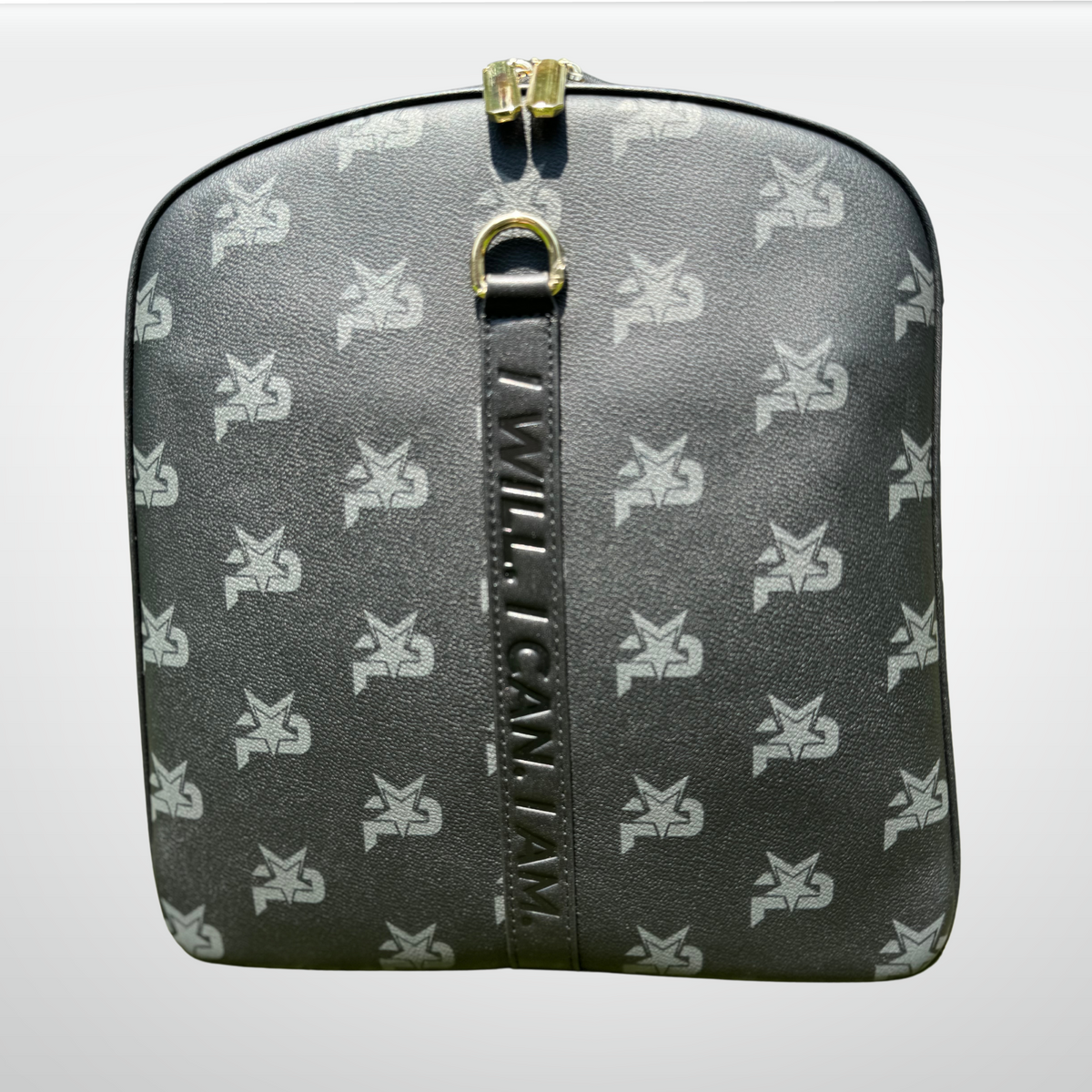 I AM Black Leather Monogram Training Duffel