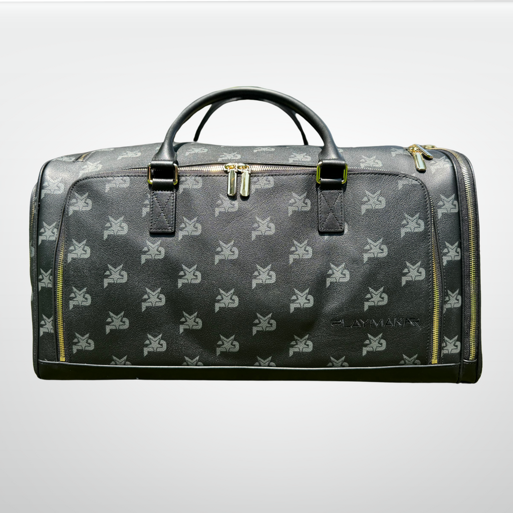 I AM Black Leather Monogram Training Duffel
