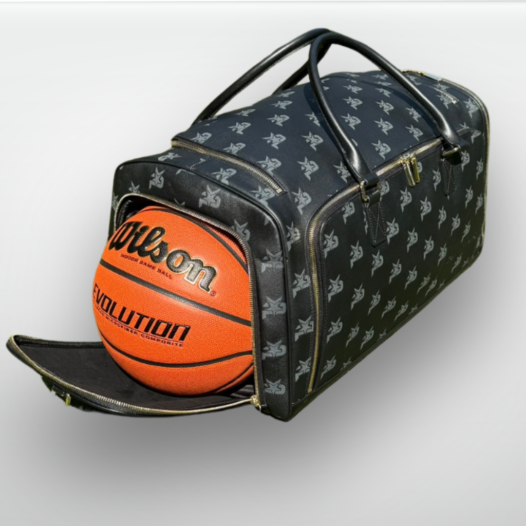 I AM Black Leather Monogram Training Duffel