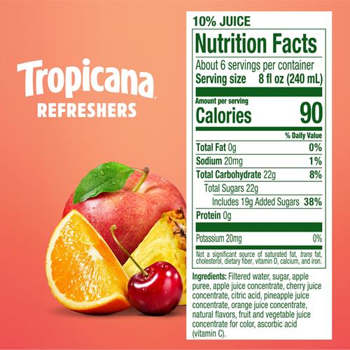 Tropicana Refreshers Fruit Punch Juice Drink – 46 fl oz