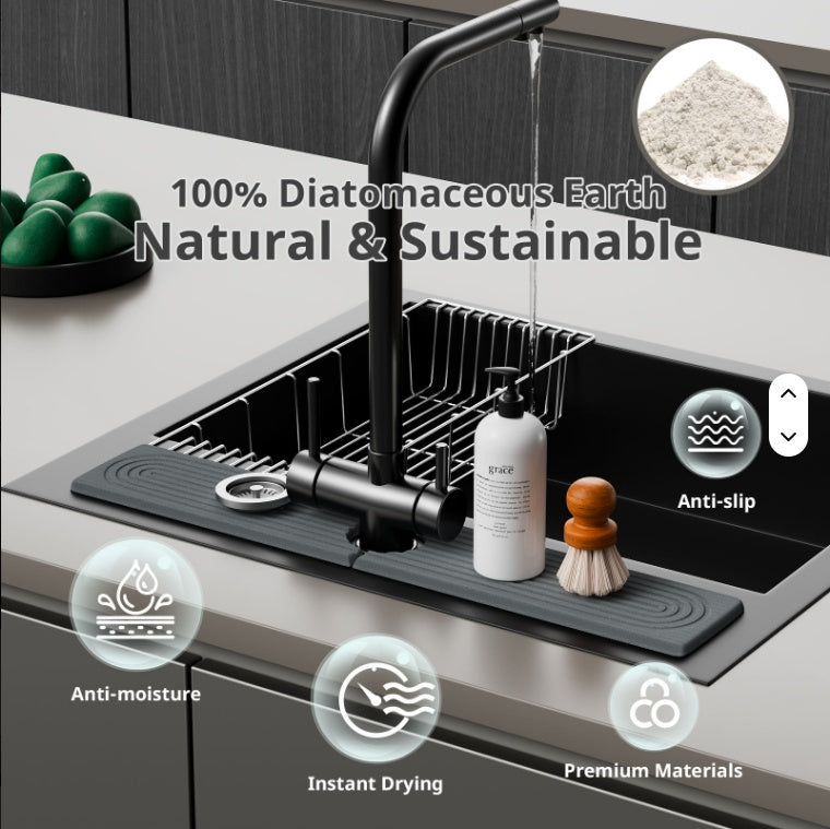 Fast-Drying Stone Sink Caddy & Quick-Dry Tray