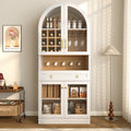 70-Inch Arched Bar Cabinet with Wine Rack