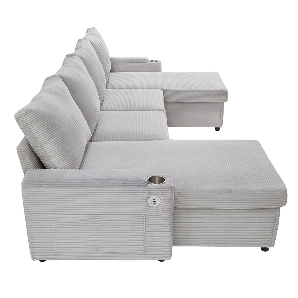 U Shaped Sectional Sofa Bed with