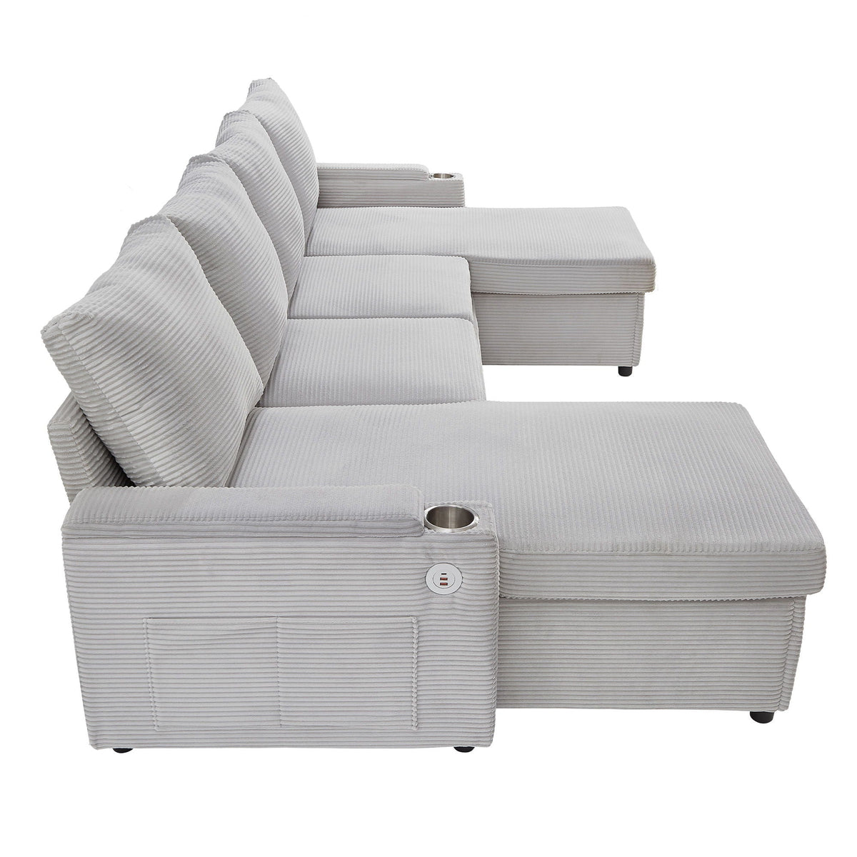 U Shaped Sectional Sofa Bed with