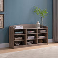 Light Brown Entryway Shoe Storage Bench