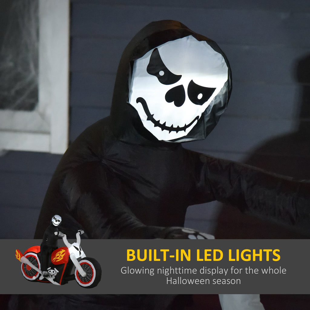 6-ft White Ghost Biker Inflatable with LEDs