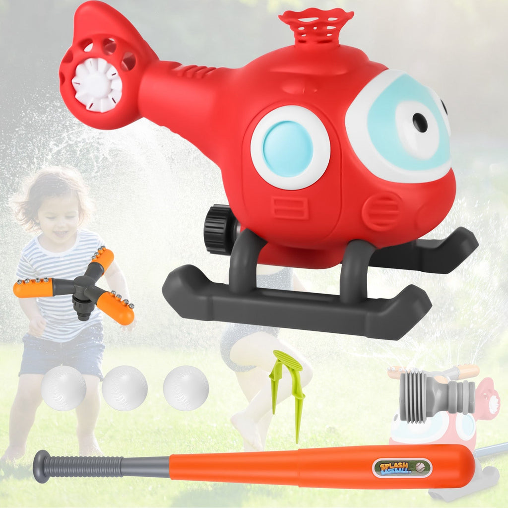 2-in-1 Rotating Water Sprinkler & Baseball Toy