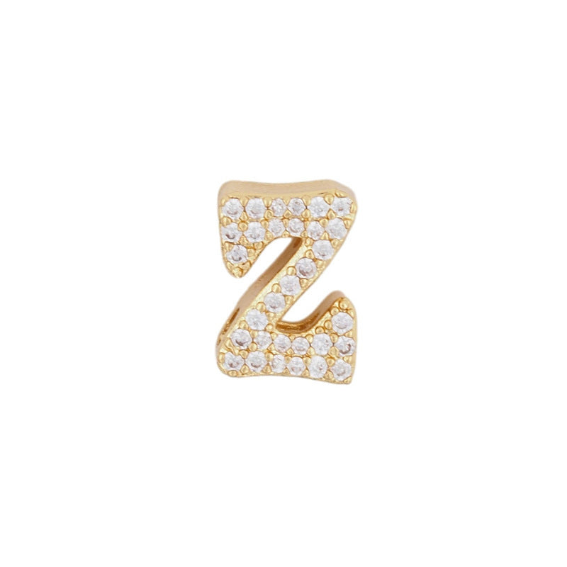 Fashion English 26 letter single pendant gold DIY bracelet necklace accessories