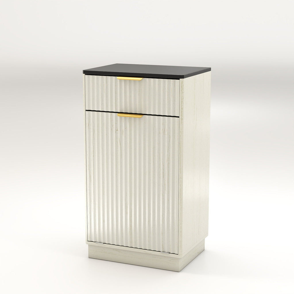 Tilt-Out Trash Cabinet with Wave-Textured Drawer