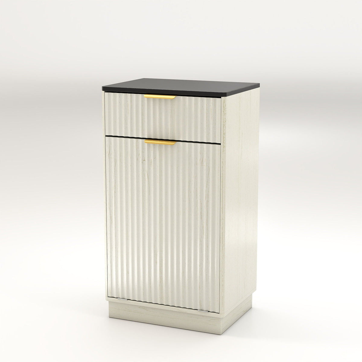 Tilt-Out Trash Cabinet with Wave-Textured Drawer