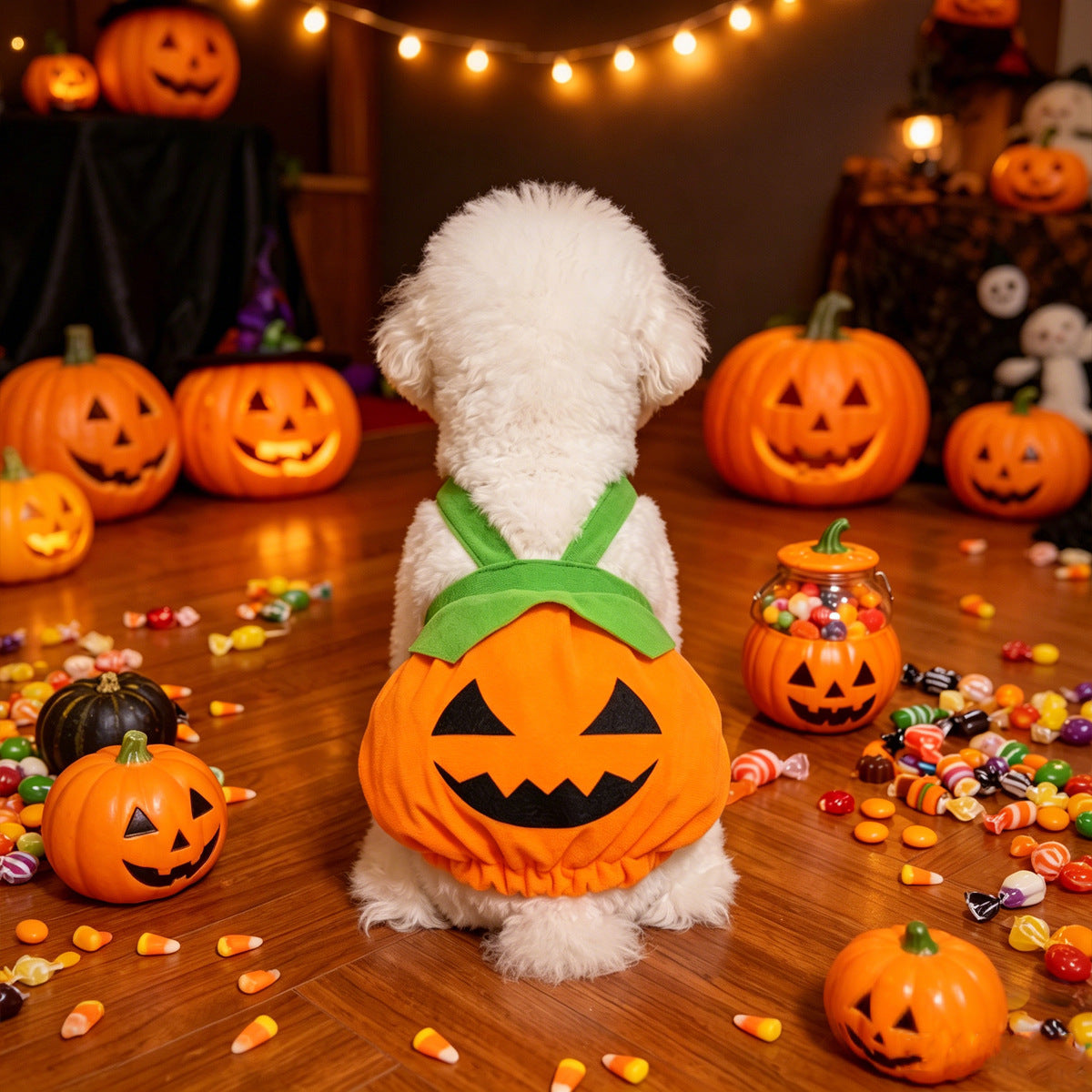 Pumpkin Harness Dress for Small Dogs & Cats