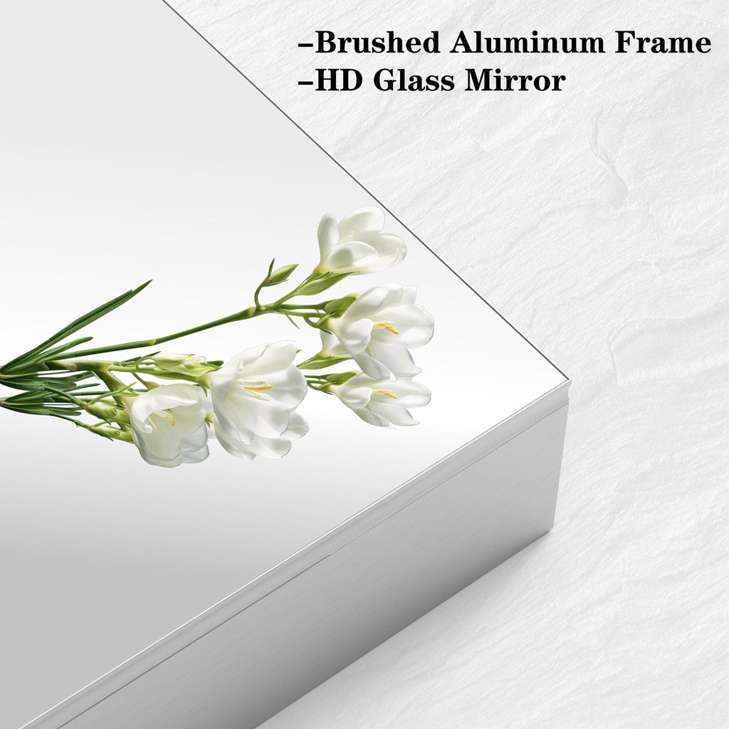 Silver Mirrored Medicine Cabinet with Adjustable Shelves